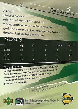 2004 Upper Deck MLS #58 Chris Albright Back