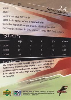 2004 Upper Deck MLS #36 Scott Garlick Back