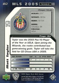 2005 Upper Deck MLS #80 Matt Taylor Back