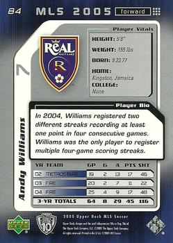 2005 Upper Deck MLS #84 Andy Williams Back