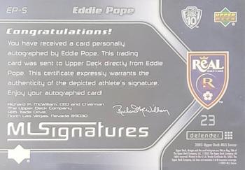 2005 Upper Deck MLS - MLSignatures #EP-S Eddie Pope Back
