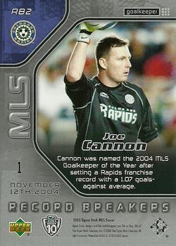 2005 Upper Deck MLS - Record Breakers #RB2 Joe Cannon Back
