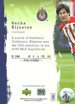 2006 Upper Deck MLS #10 Sacha Kljestan Back