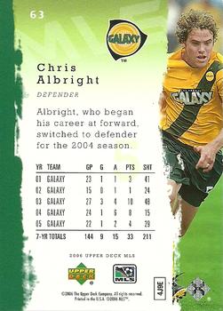 2006 Upper Deck MLS #63 Chris Albright Back