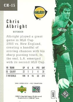 2006 Upper Deck MLS - Champions #CH-15 Chris Albright Back