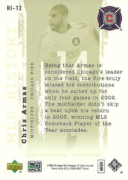 2006 Upper Deck MLS - History #HI-12 Chris Armas Back
