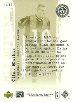 2006 Upper Deck MLS - History #HI-16 Clint Mathis Back