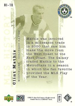 2006 Upper Deck MLS - History #HI-18 Clint Mathis Back