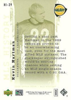 2006 Upper Deck MLS - History #HI-29 Kevin Hartman Back