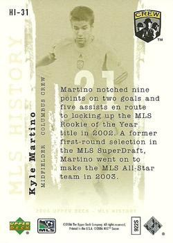 2006 Upper Deck MLS - History #HI-31 Kyle Martino Back