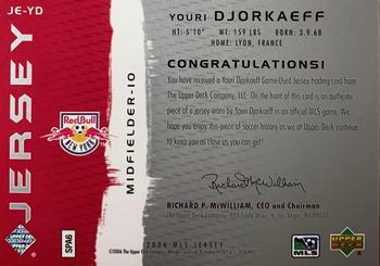 2006 Upper Deck MLS - Jerseys #JE-YD Youri Djorkaeff Back