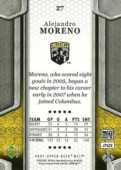 2007 Upper Deck MLS #27 Alejandro Moreno Back