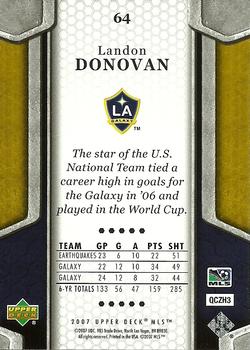 2007 Upper Deck MLS #64 Landon Donovan Back