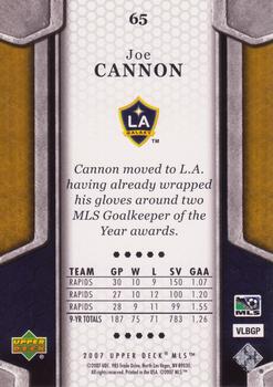 2007 Upper Deck MLS #65 Joe Cannon Back