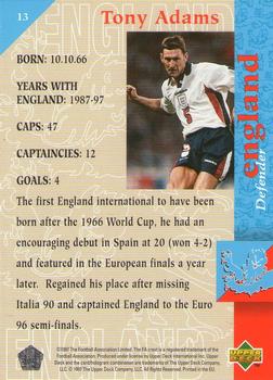 1998 Upper Deck England #13 Tony Adams Back