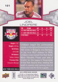 2012 Upper Deck MLS #101 Joel Lindpere Back