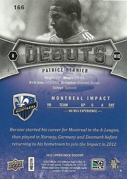 2012 Upper Deck MLS #166 Patrice Bernier Back