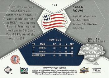 2012 Upper Deck MLS #183 Kelyn Rowe Back
