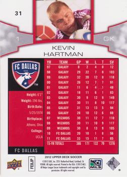 2012 Upper Deck MLS #31 Kevin Hartman Back