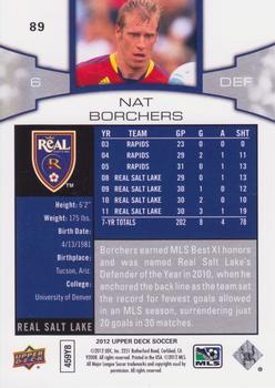 2012 Upper Deck MLS #89 Nat Borchers Back