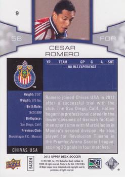 2012 Upper Deck MLS #9 Cesar Romero Back