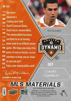 2012 Upper Deck MLS - MLS Materials #M-GC Geoff Cameron Back