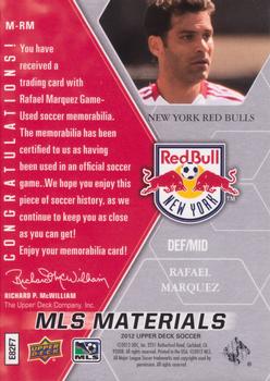 2012 Upper Deck MLS - MLS Materials #M-RM Rafael Marquez Back