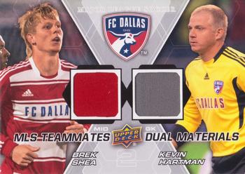 2012 Upper Deck MLS - MLS Teammates Dual Materials #TM-DAL Kevin Hartman / Brek Shea Front