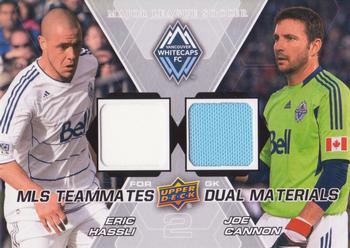 2012 Upper Deck MLS - MLS Teammates Dual Materials #TM-VAN1 Joe Cannon / Eric Hassli Front