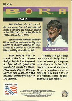 1993 Upper Deck World Cup Preview (English/Spanish) - Bora's Select #B4 Italia Back