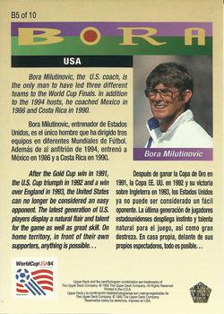 1993 Upper Deck World Cup Preview (English/Spanish) - Bora's Select #B5 USA Back