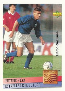 1993 Upper Deck World Cup Preview (English/Spanish) - Future Stars #FS12 Marco Simone Front