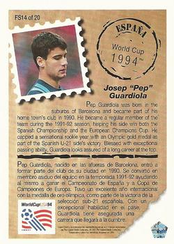 1993 Upper Deck World Cup Preview (English/Spanish) - Future Stars #FS14 Josep Guardiola Back