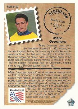 1993 Upper Deck World Cup Preview (English/Spanish) - Future Stars #FS18 Marc Overmars Back