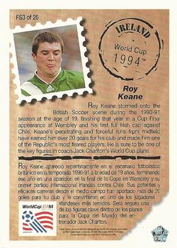 1993 Upper Deck World Cup Preview (English/Spanish) - Future Stars #FS3 Roy Keane Back