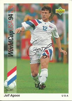 1993 Upper Deck World Cup Preview (English/Spanish) - USA Autographed #12 Jeff Agoos Front