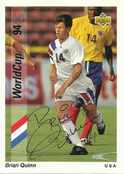 1993 Upper Deck World Cup Preview (English/Spanish) - USA Autographed #14 Brian Quinn Front