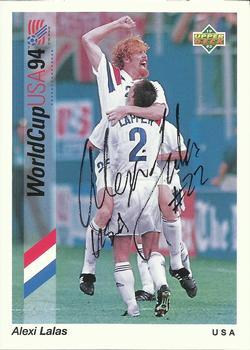 1993 Upper Deck World Cup Preview (English/Spanish) - USA Autographed #22 Alexi Lalas Front