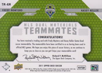 2011 Upper Deck MLS - MLS Dual Materials Teammates #TM-KM Kasey Keller / Fredy Montero Back