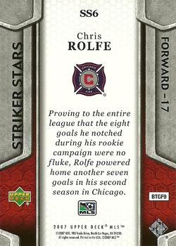 2007 Upper Deck MLS - Striker Stars #SS6 Chris Rolfe Back