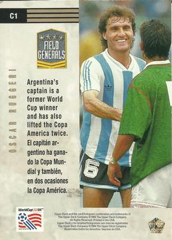 1993 Upper Deck World Cup Preview (English/Spanish) - Field Generals #C1 Oscar Ruggeri Back