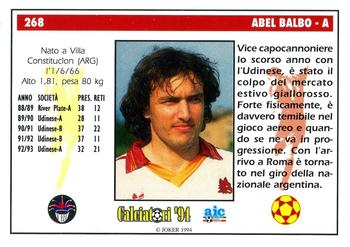 1994 Joker Italian League #268 Abel Balbo Back