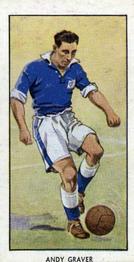 1955 D.C. Thomson / The Wizard Famous Footballers Coloured Mauve back #20 Andy Graver Front