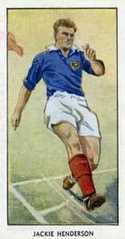 1955 D.C. Thomson / The Wizard Famous Footballers Coloured Mauve back #21 Jackie Henderson Front