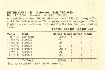 1978 New England Tea Men  #3 Peter Carr Back