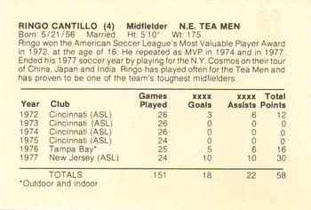 1978 New England Tea Men  #4 Ringo Cantillo Back