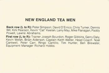 1978 New England Tea Men  #NNO1 Team Photo Back