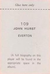 1970-71 FKS Publishers Soccer Stars Gala Collection Stickers #109 John Hurst Back