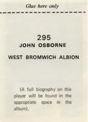 1970-71 FKS Publishers Soccer Stars Gala Collection Stickers #295 John Osbourne Back