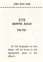1970-71 FKS Publishers Soccer Stars Gala Collection Stickers #375 Bertie Auld Back
